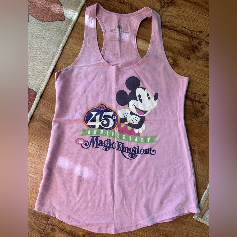 Disney Parks Magic Kingdom 45th Anniversary Women’s Tank Top. Purple/Pink Color.
